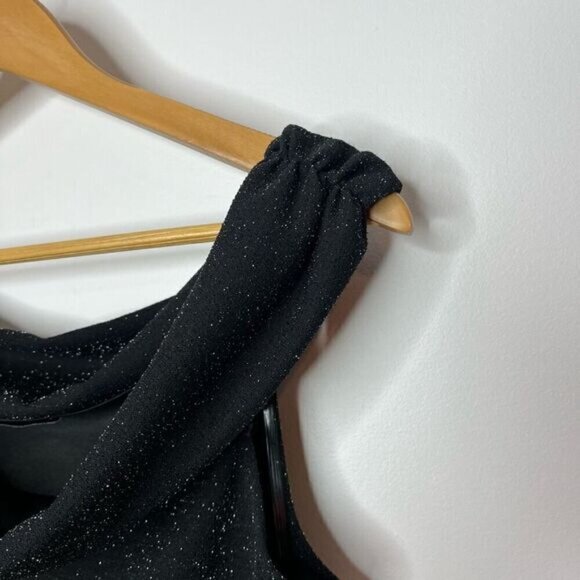 Gilli Women's Metallic Off-Shoulder Stretch Body Suit Black Silver Medium USA - Picture 3 of 11